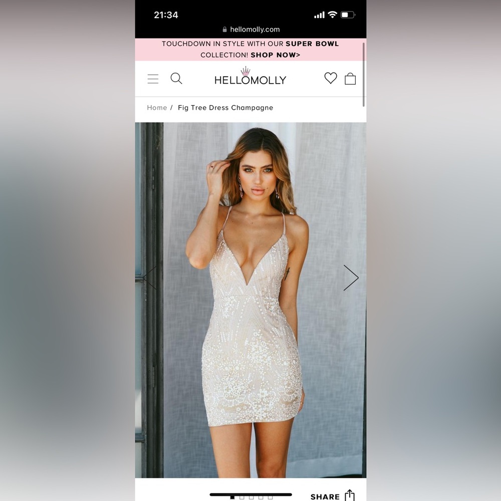 Beautiful dress. Champagne. Sequins. Sparkle.